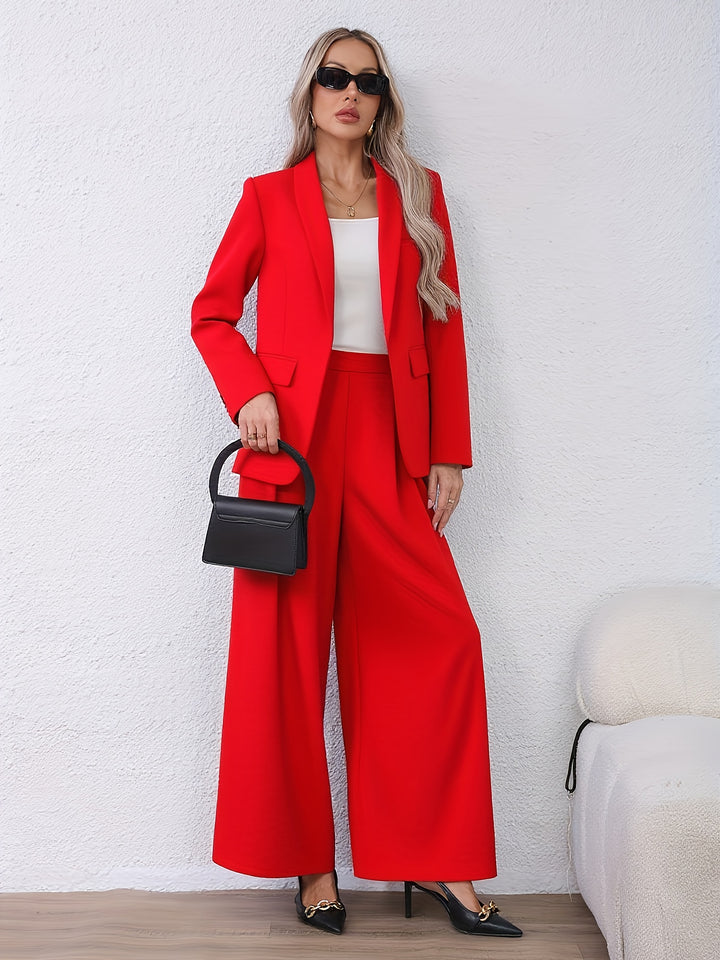 Anette | Dame Oversized Blazer Med Vide Bukser Todelt Sæt