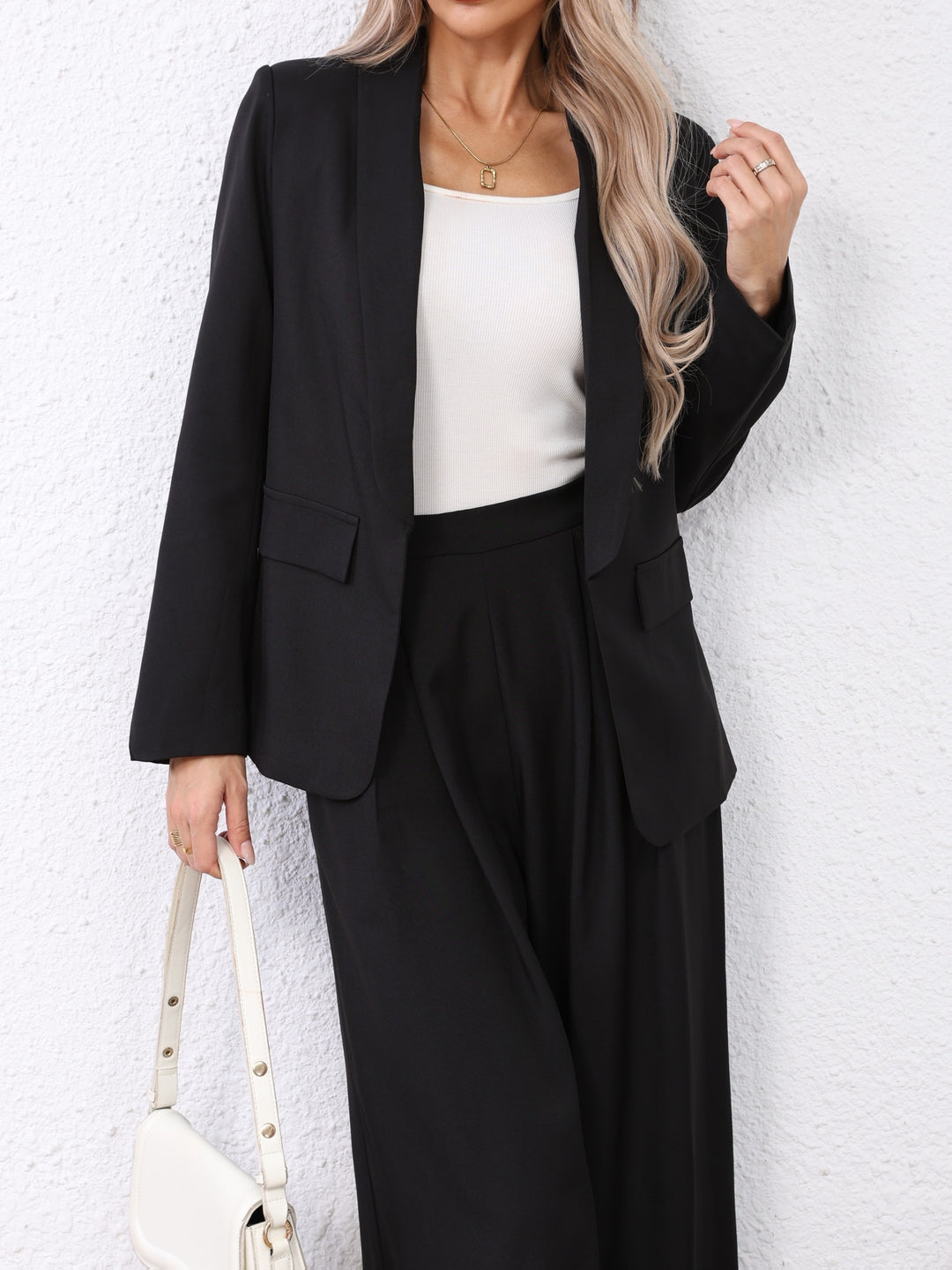 Anette | Dame Oversized Blazer Med Vide Bukser Todelt Sæt