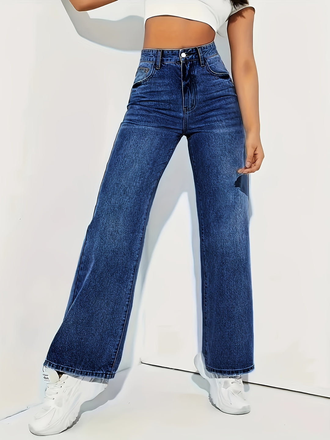 Ida | Dame Straight-Leg Denimbukser Med Høj Talje