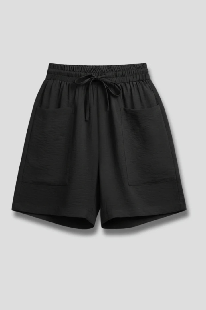 Nanna | Dame Hør Shorts Med Elastisk Snøretalje Og Lommer