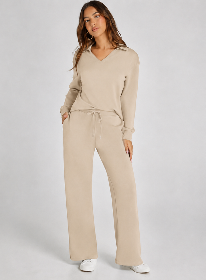 Women's Two-Piece Loungewear Set – Soft Fabric, Long Sleeves