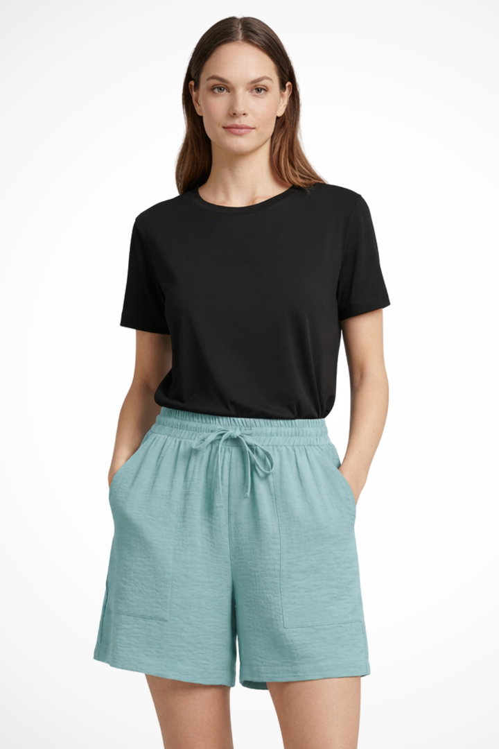 Nanna | Dame Hør Shorts Med Elastisk Snøretalje Og Lommer
