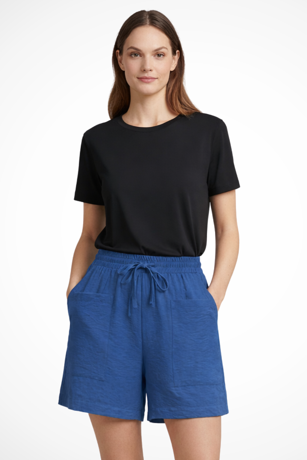 Nanna | Dame Hør Shorts Med Elastisk Snøretalje Og Lommer