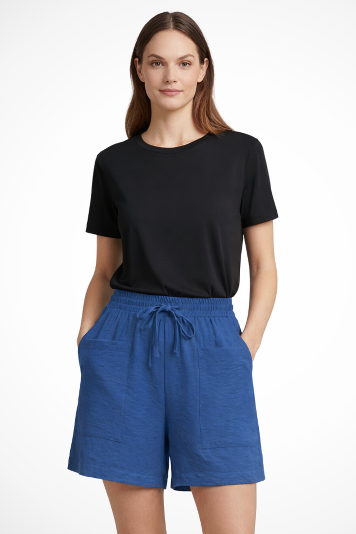 Nanna | Dame Hør Shorts Med Elastisk Snøretalje Og Lommer