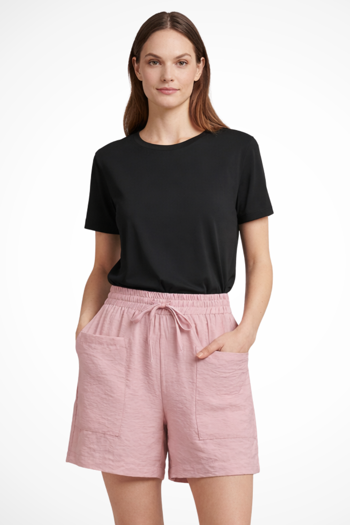 Nanna | Dame Hør Shorts Med Elastisk Snøretalje Og Lommer