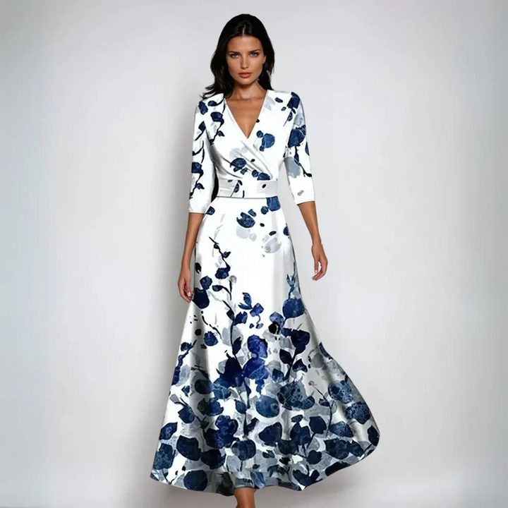 Vibeke | Dame Maxikjole Sommer Blomsterprint Elastisk Talje