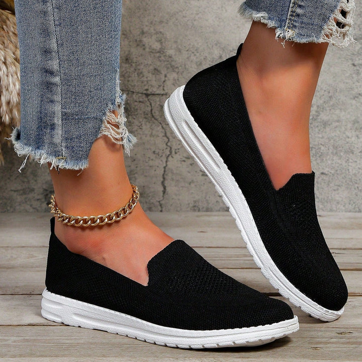 Kirsten | Dame Slip-On Gåsneakers Med Strikket Overflade