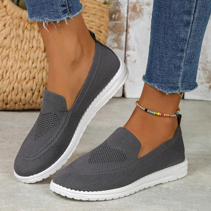 Kirsten | Dame Slip-On Gåsneakers Med Strikket Overflade