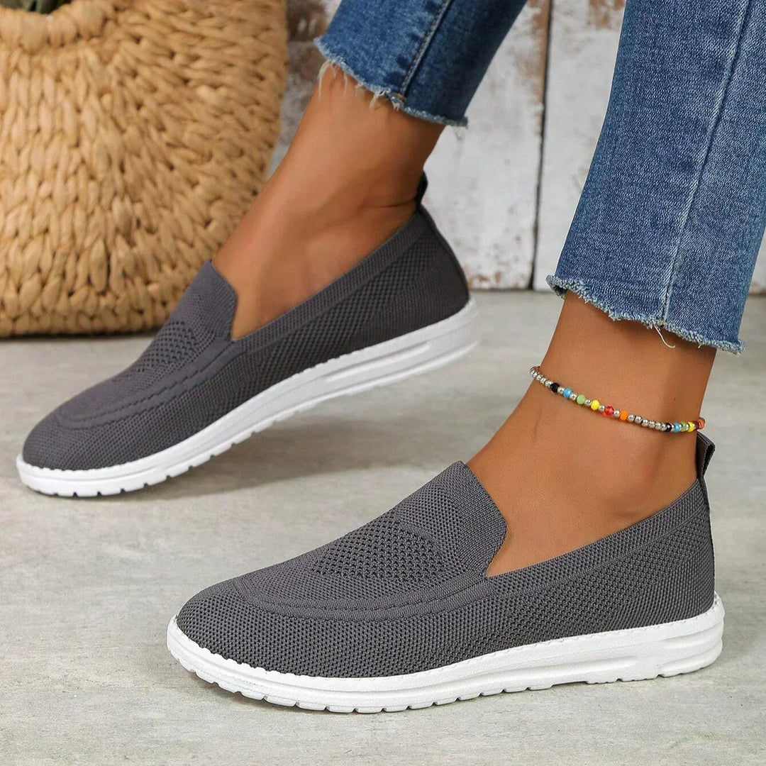 Kirsten | Dame Slip-On Gåsneakers Med Strikket Overflade