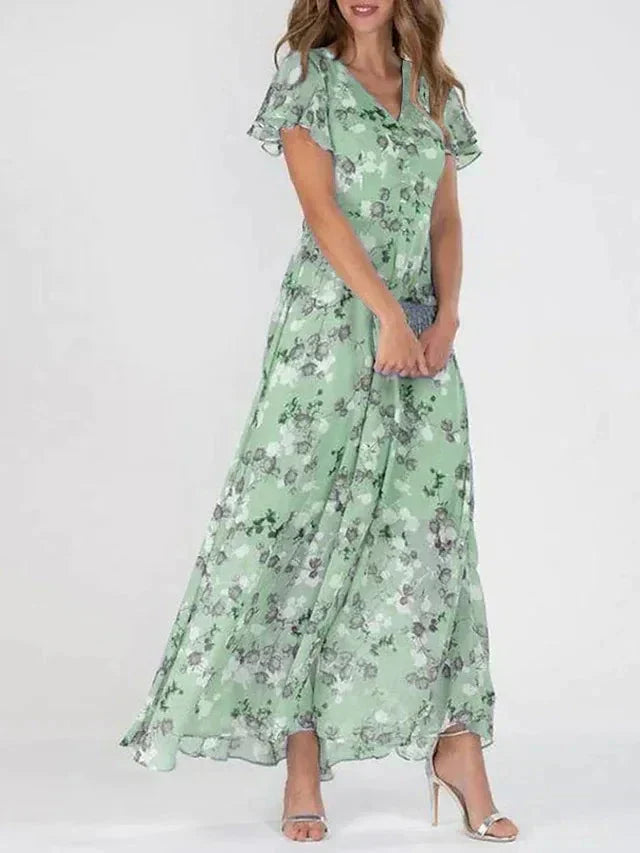 Margrete | Dame Kjole Elegant Lang Enkel Glat