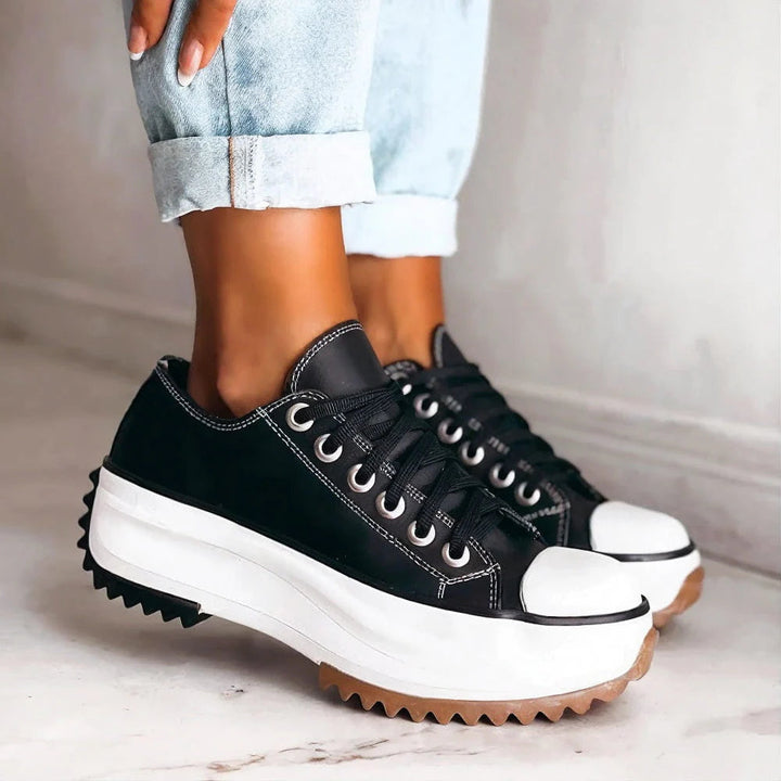 Sonja | Dame Platform Sneakers Med Snørelukning Og Tykk Sål