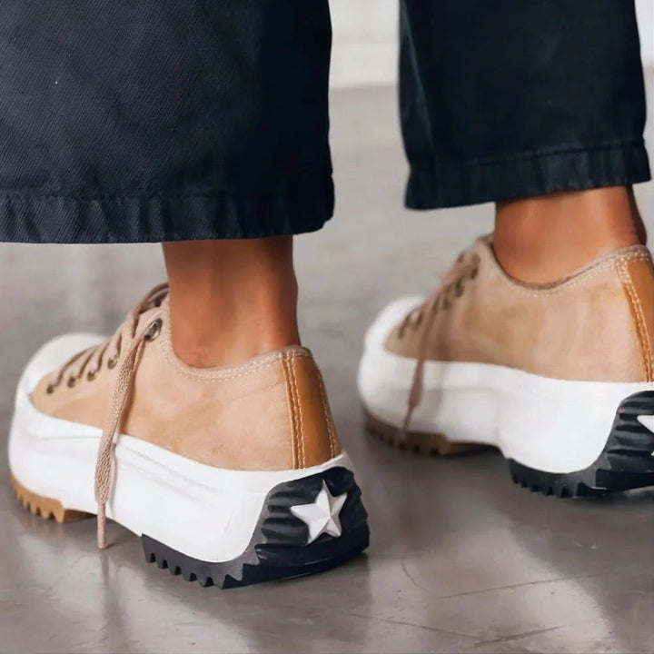 Sonja | Dame Platform Sneakers Med Snørelukning Og Tykk Sål