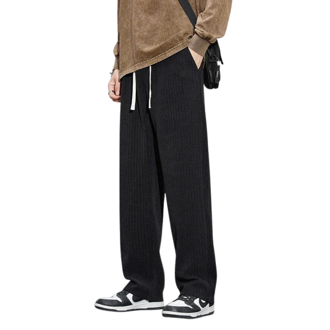 Jørgen | Herre Velour Bukser Med Relaxed Fit Og Høj Talje