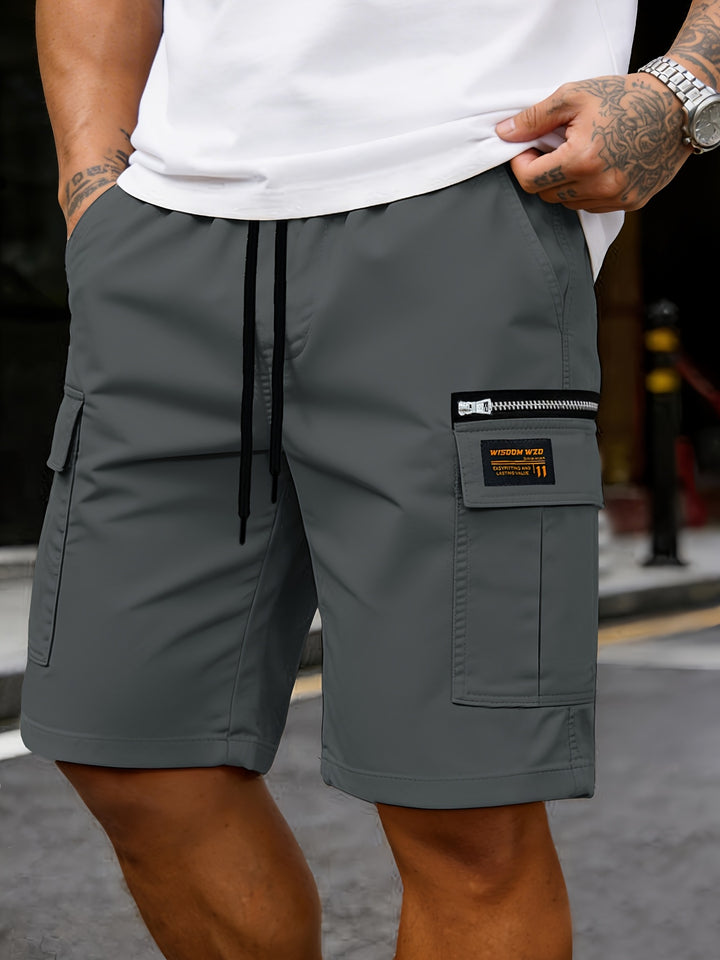 Mikkel | Herre Cargoshorts Med Snørtalje Og Lynlåslomme