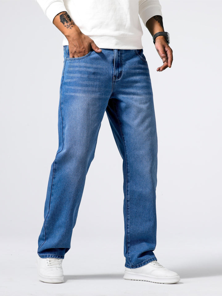 Kristian | Herre Løstsiddende Denim Jeans Med Vasket Finish