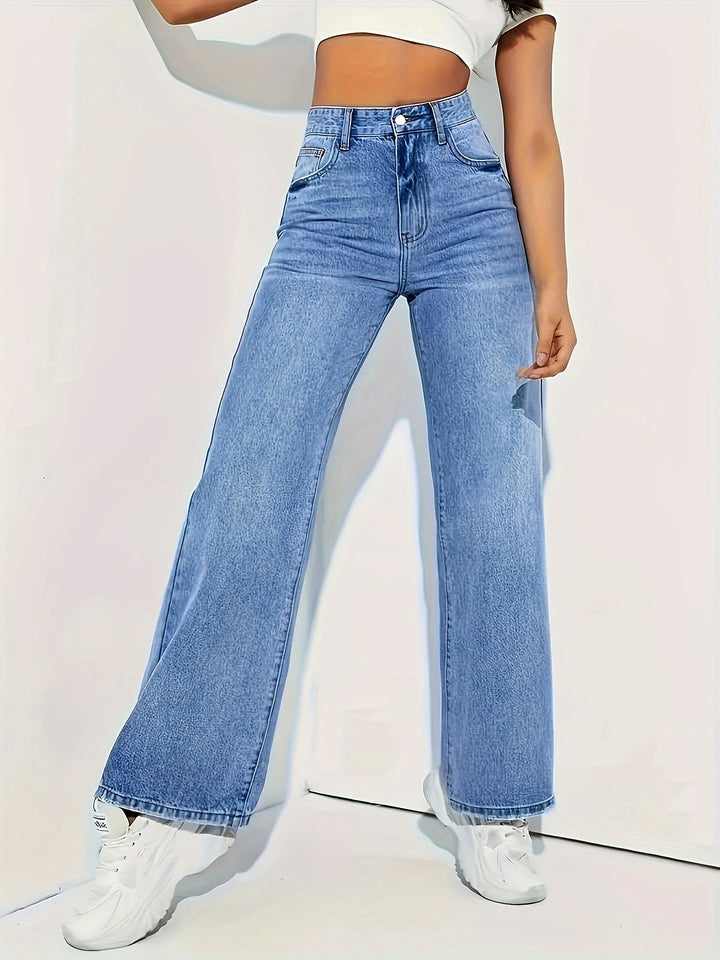 Ida | Dame Straight-Leg Denimbukser Med Høj Talje