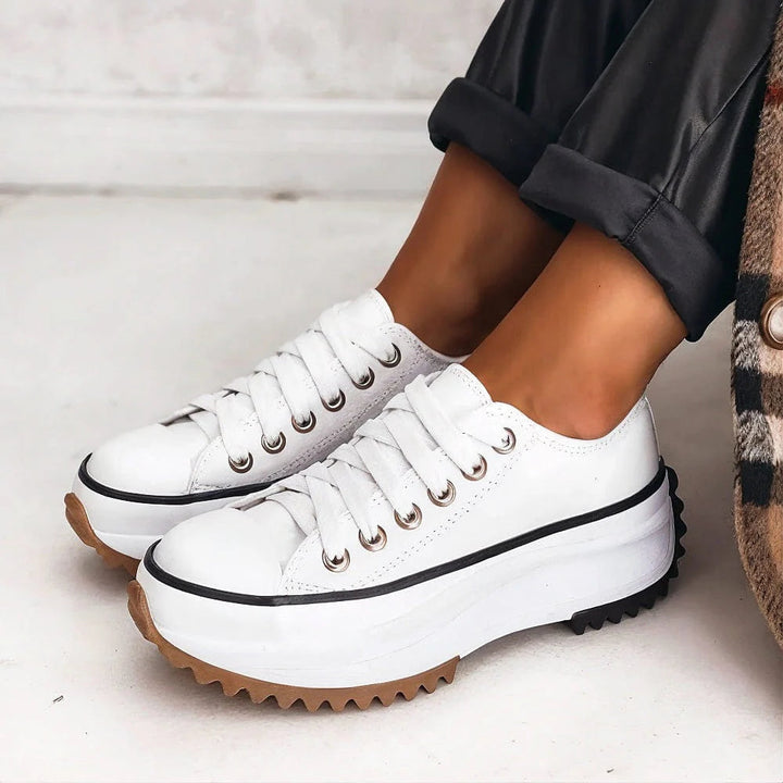 Sonja | Dame Platform Sneakers Med Snørelukning Og Tykk Sål