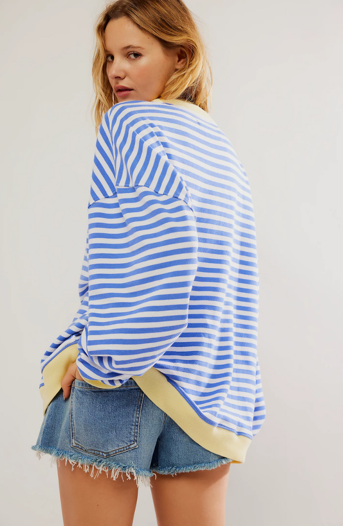 Kaja | Dame Stribet Crewneck Sweater til Forår