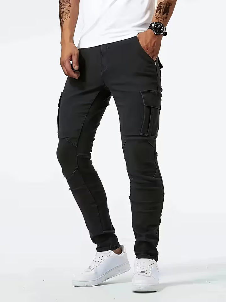 Jens | Herre Slim Fit Cargojeans Med Flere Lommer