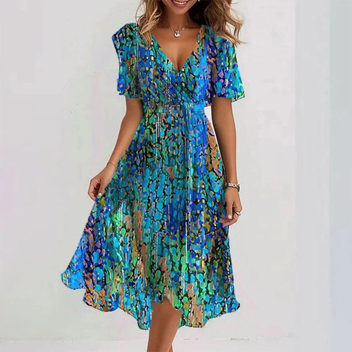 Astrid | Dame Blomstret Midikjole