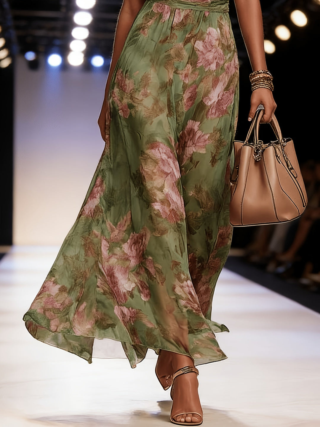 Freja | Dame Maxikjole Med Halterneck Og Floral Print