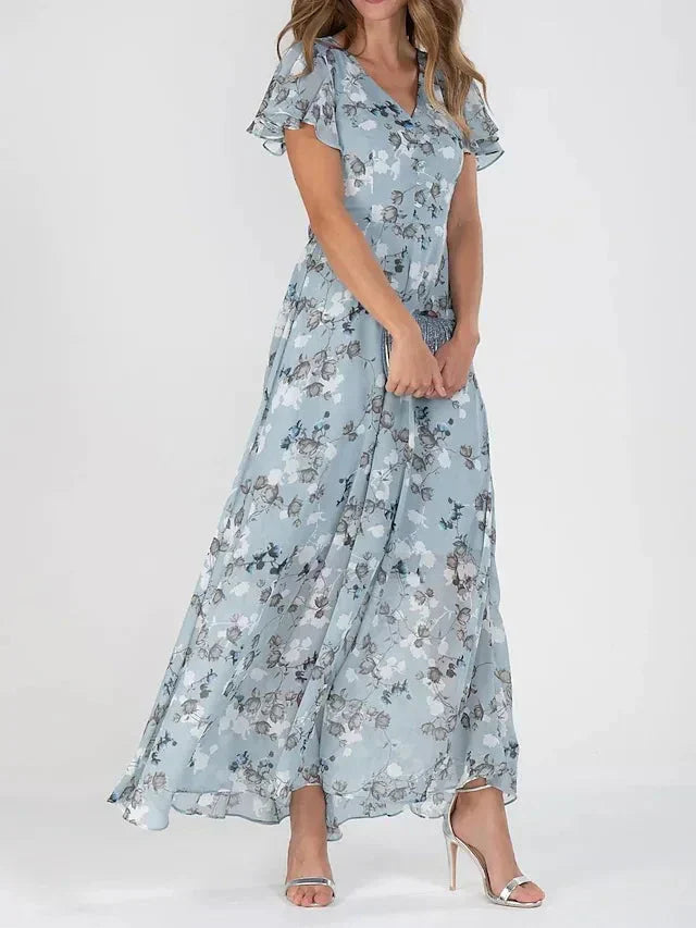 Margrete | Dame Kjole Elegant Lang Enkel Glat