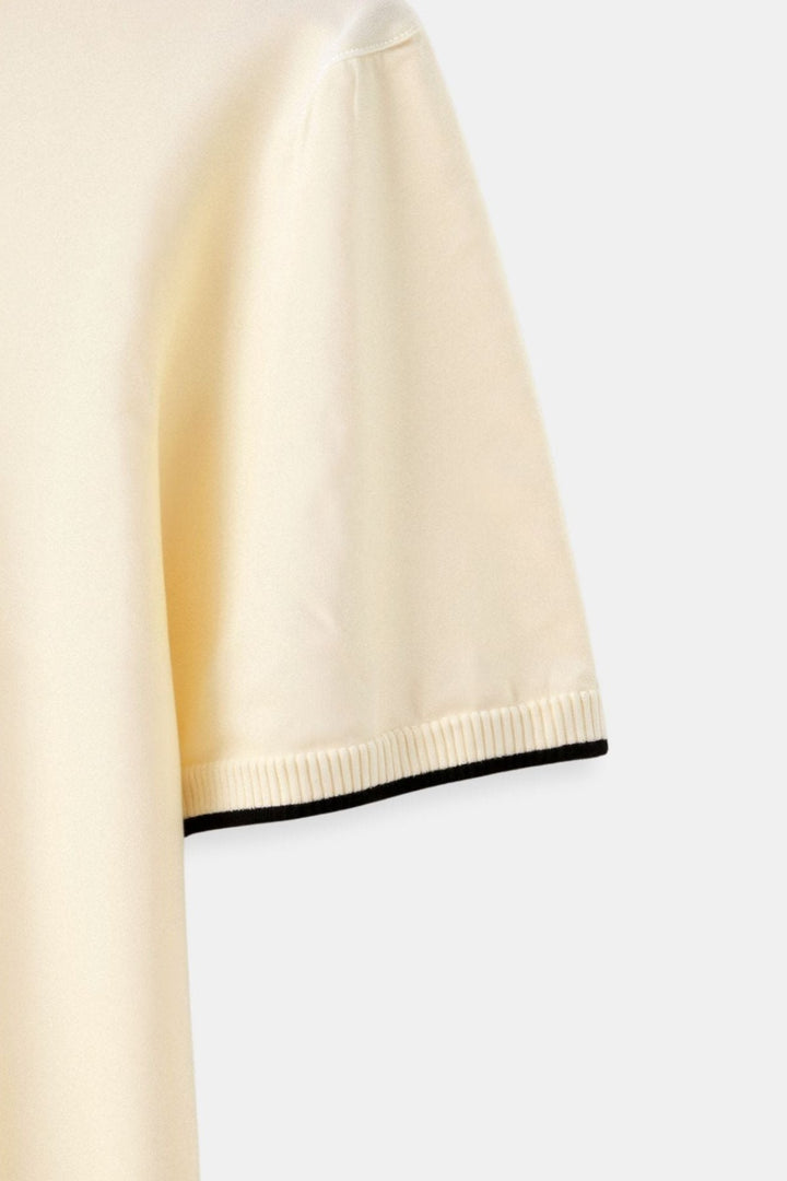 Henrik | Herre Strikket Polo T-shirt Med Korte Ærmer Og Kontrast Krave