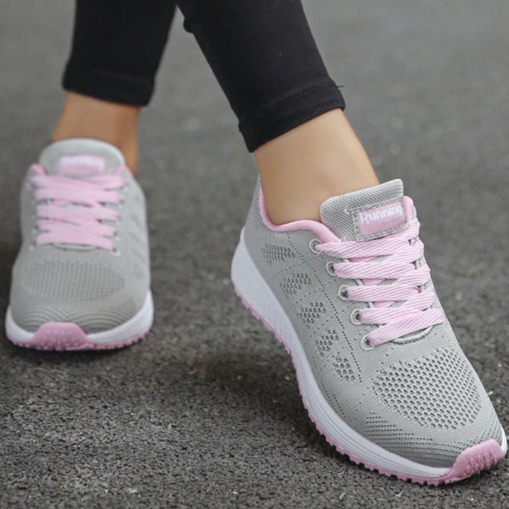 Merete | Dame Sneakers Med Snørelukning Og Strikket Overdel