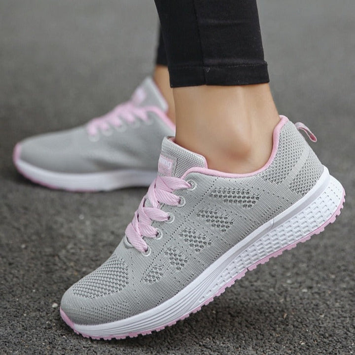 Merete | Dame Sneakers Med Snørelukning Og Strikket Overdel