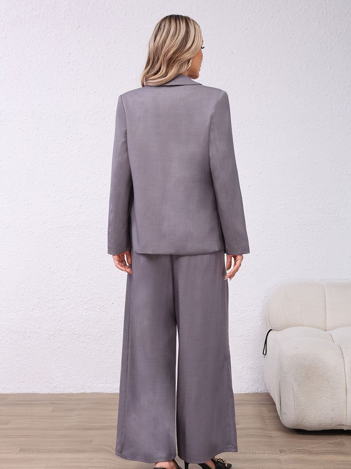 Anette | Dame Oversized Blazer Med Vide Bukser Todelt Sæt