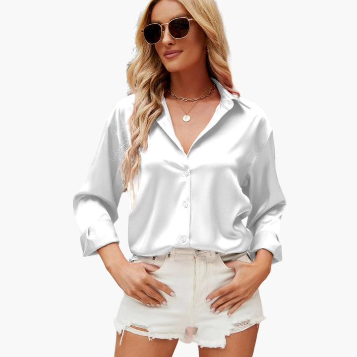 Line | Dame Satinbluse Med Glat Finish