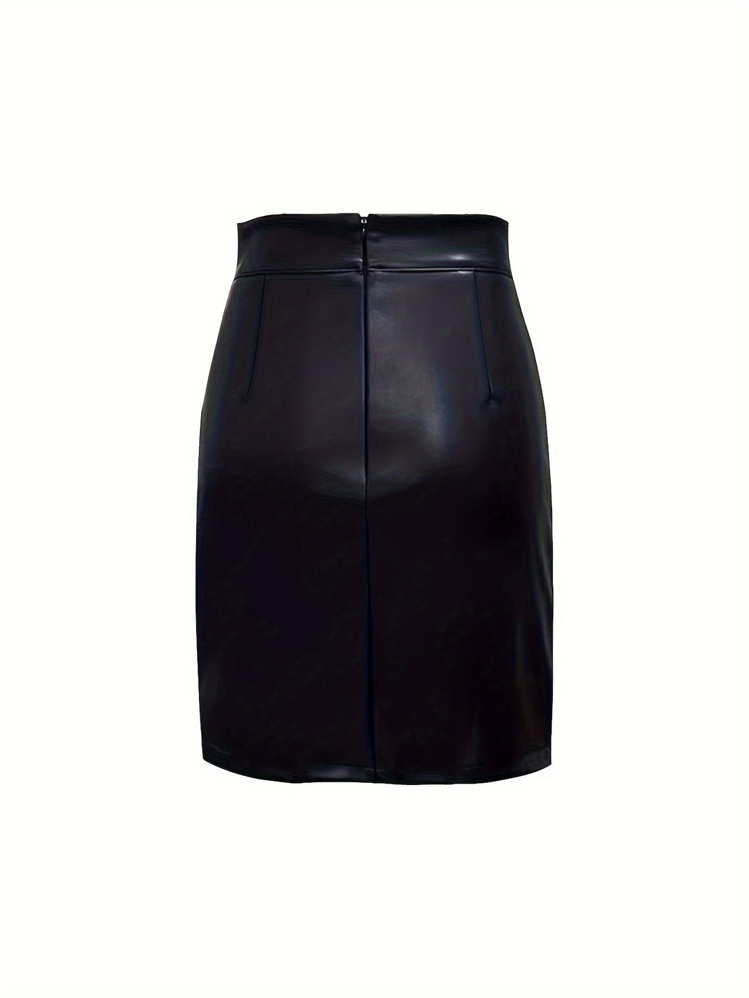 Anja | Dame Leather Miniskirt Med Lynlås Og Asymmetrisk Slids