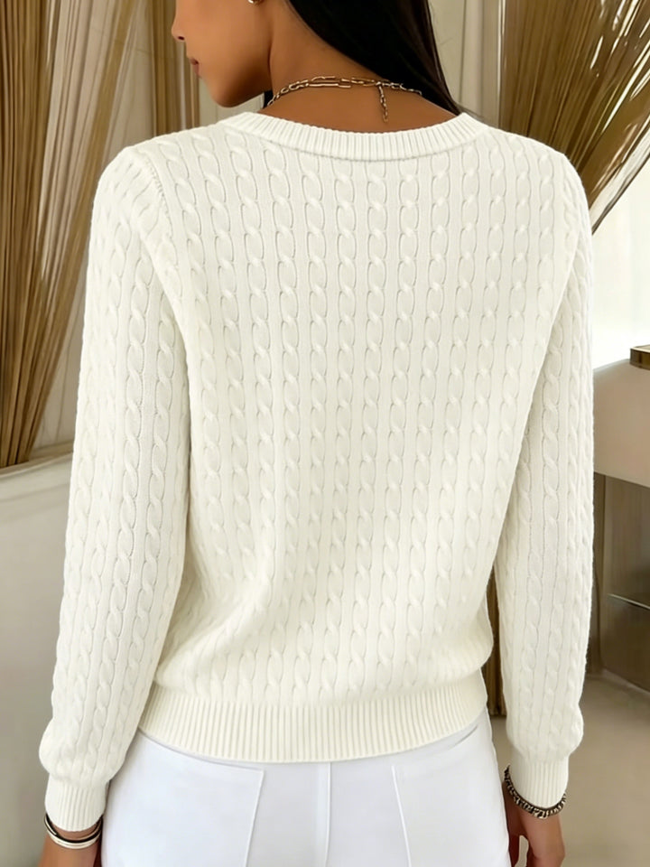 Hanne | Dame Strikket Cardigan Med Snoninger Og Knapper