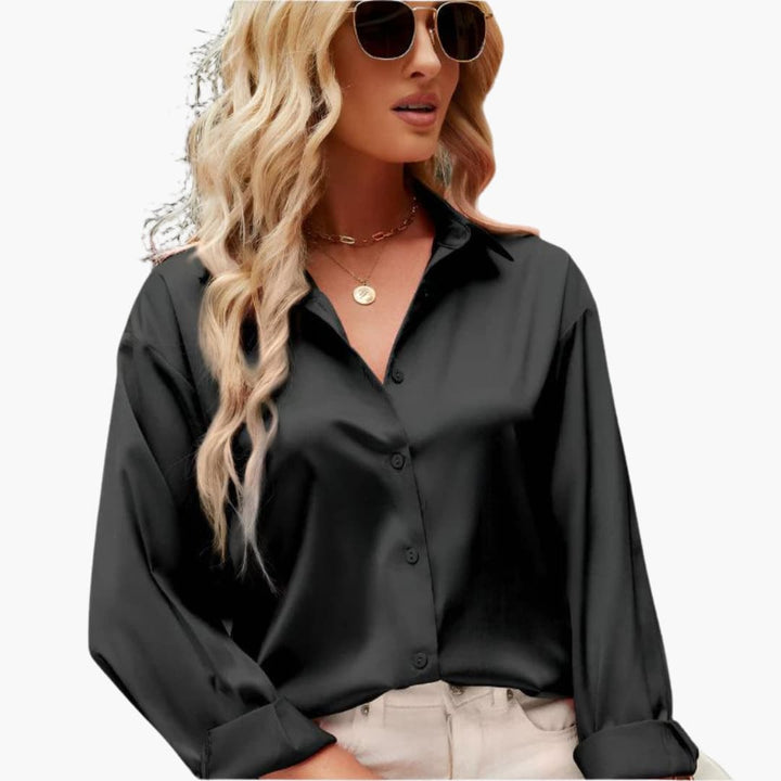 Line | Dame Satinbluse Med Glat Finish