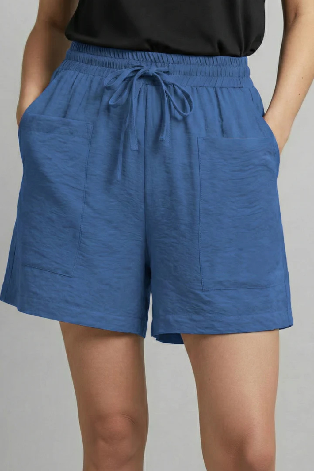 Nanna | Dame Hør Shorts Med Elastisk Snøretalje Og Lommer