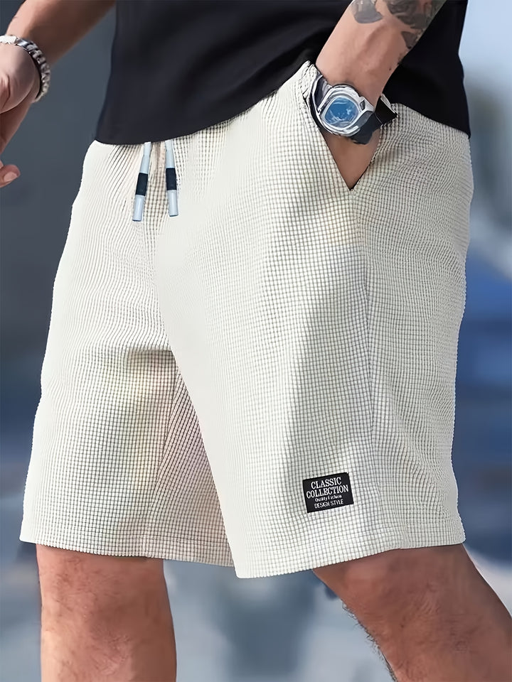 Erik | Herre Vaffelvævet Shorts Med Snørtalje Og Påsyet Mærke