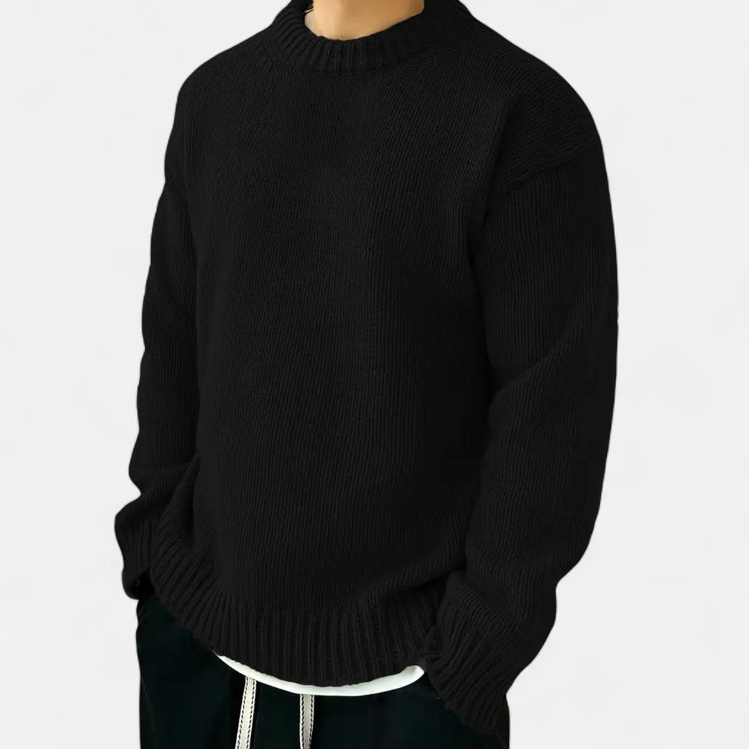 Valdemar | Herre Pullover Med Rund Hals Og Ensfarvet Design