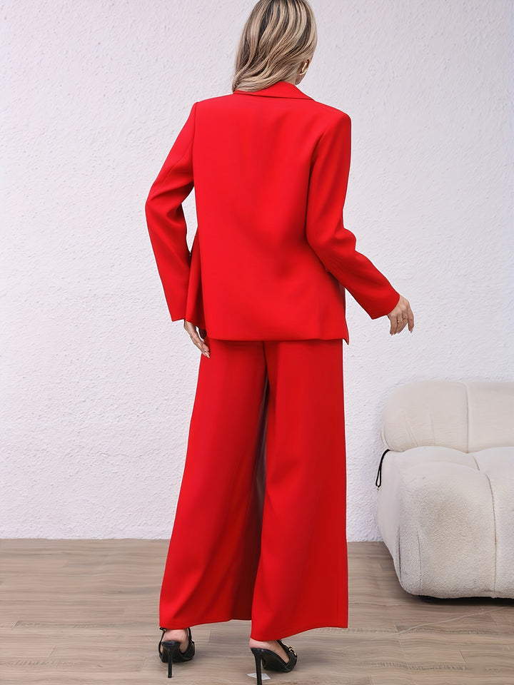 Anette | Dame Oversized Blazer Med Vide Bukser Todelt Sæt