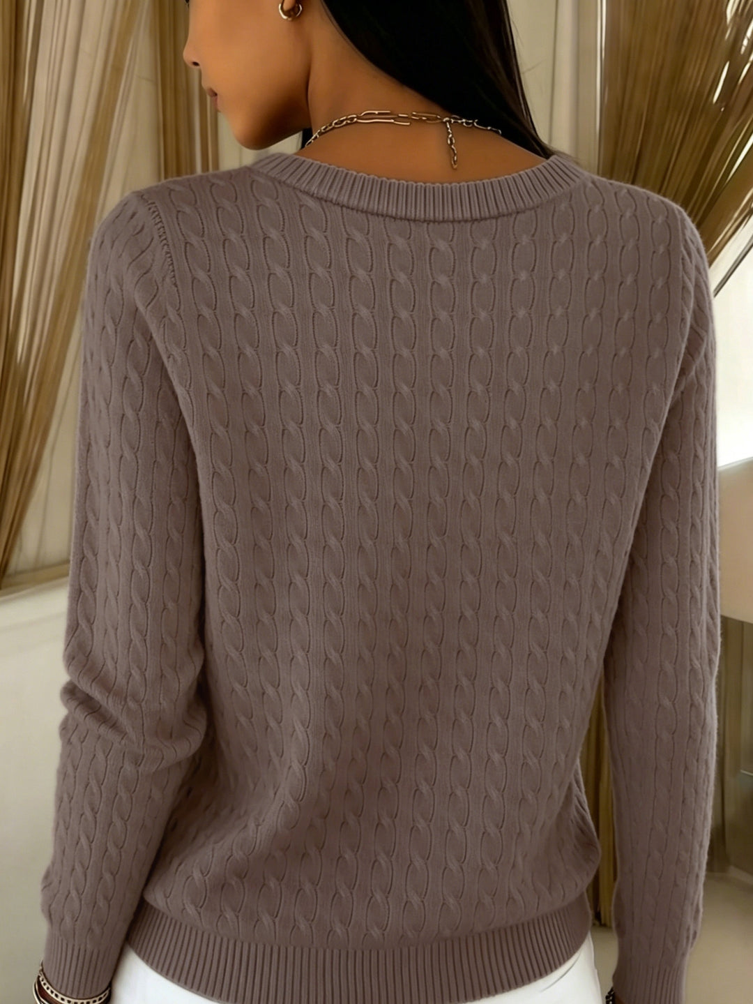 Hanne | Dame Strikket Cardigan Med Snoninger Og Knapper