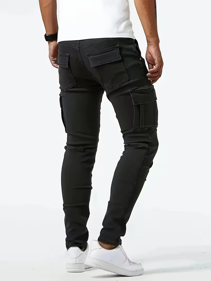 Jens | Herre Slim Fit Cargojeans Med Flere Lommer