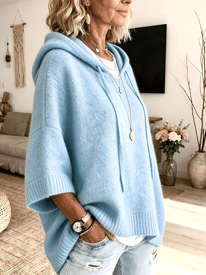 Katrine | Dame Strikket Hættetrøje Med Oversize Pasform Og Ribkanter