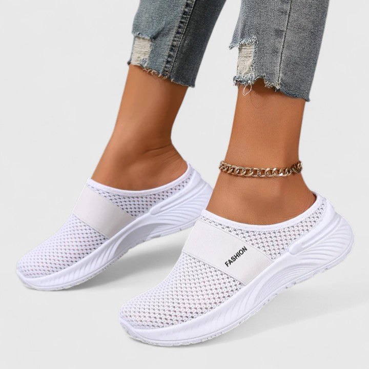 Birgitte | Dame Slip-On Sko Med Rund Tå Og Bred Sål