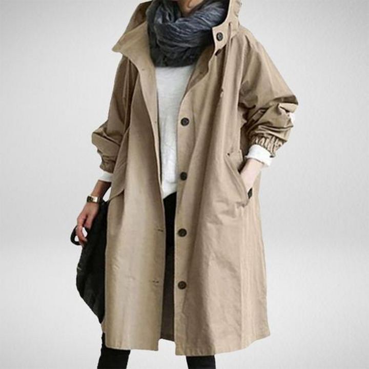Birthe | Dame Vandtæt Trenchcoat Med Lang Pasform