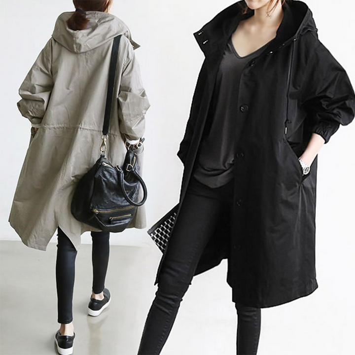 Birthe | Dame Vandtæt Trenchcoat Med Lang Pasform