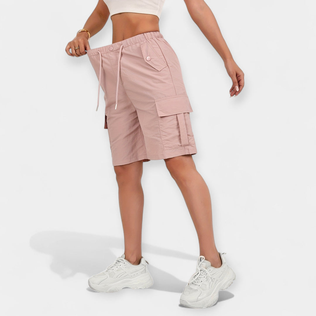 Dorthe | Dame Hør Cargo Shorts Til Sommer Med Lommer