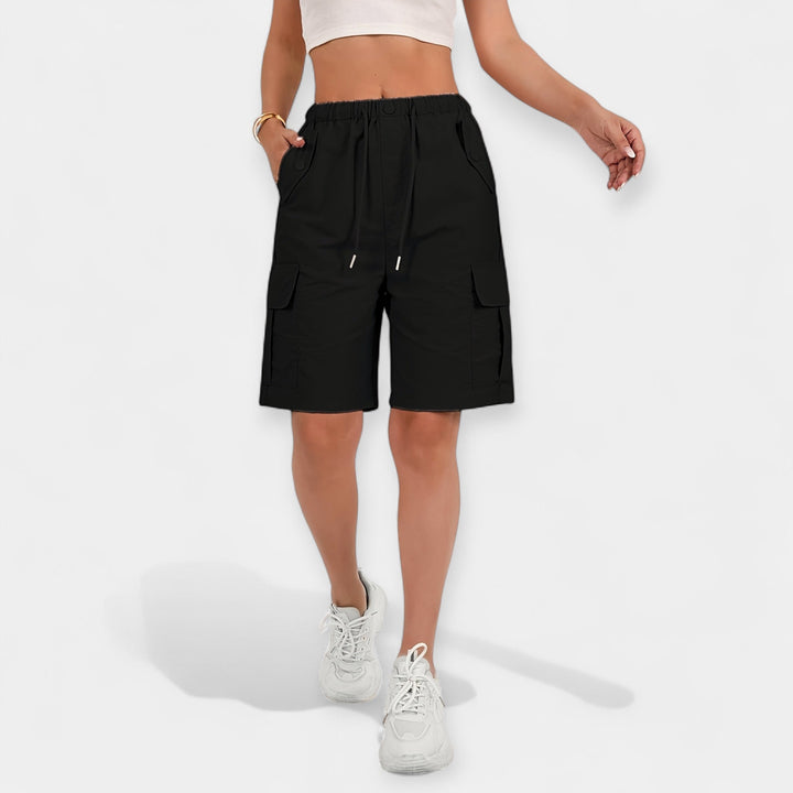 Dorthe | Dame Hør Cargo Shorts Til Sommer Med Lommer