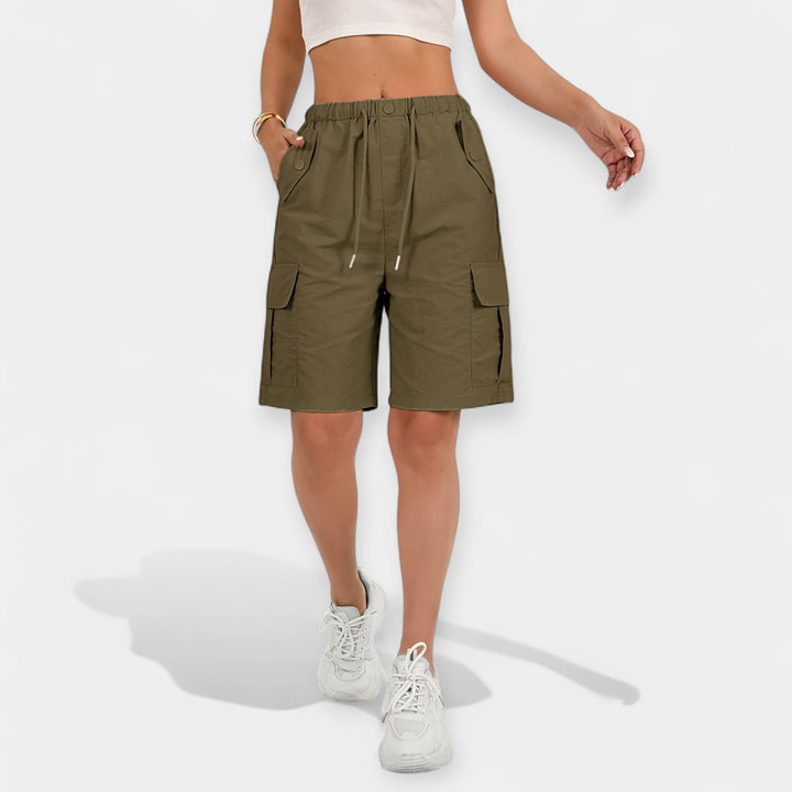 Dorthe | Dame Hør Cargo Shorts Til Sommer Med Lommer