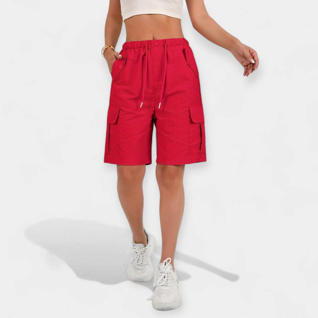 Dorthe | Dame Hør Cargo Shorts Til Sommer Med Lommer