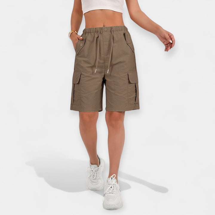 Dorthe | Dame Hør Cargo Shorts Til Sommer Med Lommer