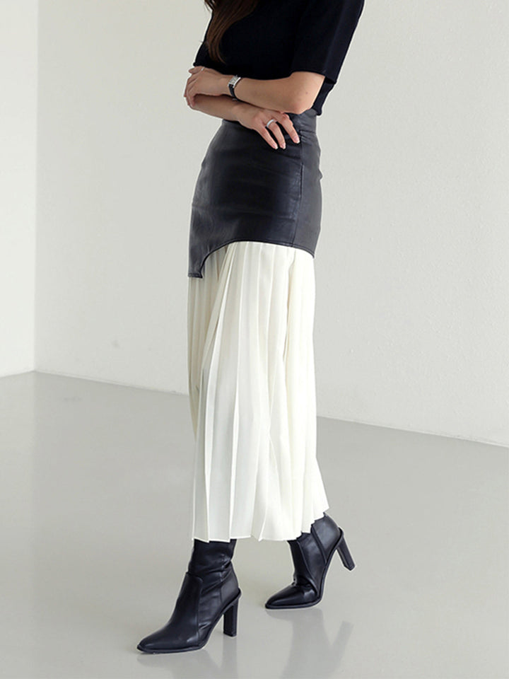 Astrid | Dame Midi Lang Nederdel Til Forår Med Asymmetrisk Design